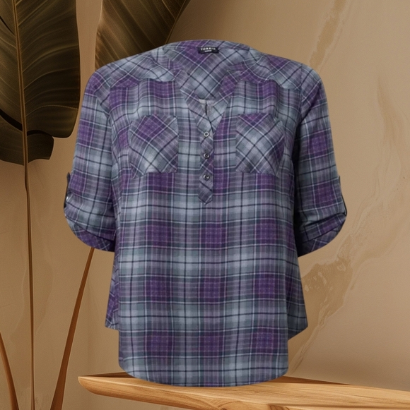 NEW! Torrid Harper 3/4 Sleeve Pullover Blouse Size M/L - Picture 5 of 11